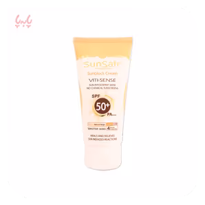 كرم ضد آفتاب +SPF 50 فیزیکال پوست حساس سان سیف