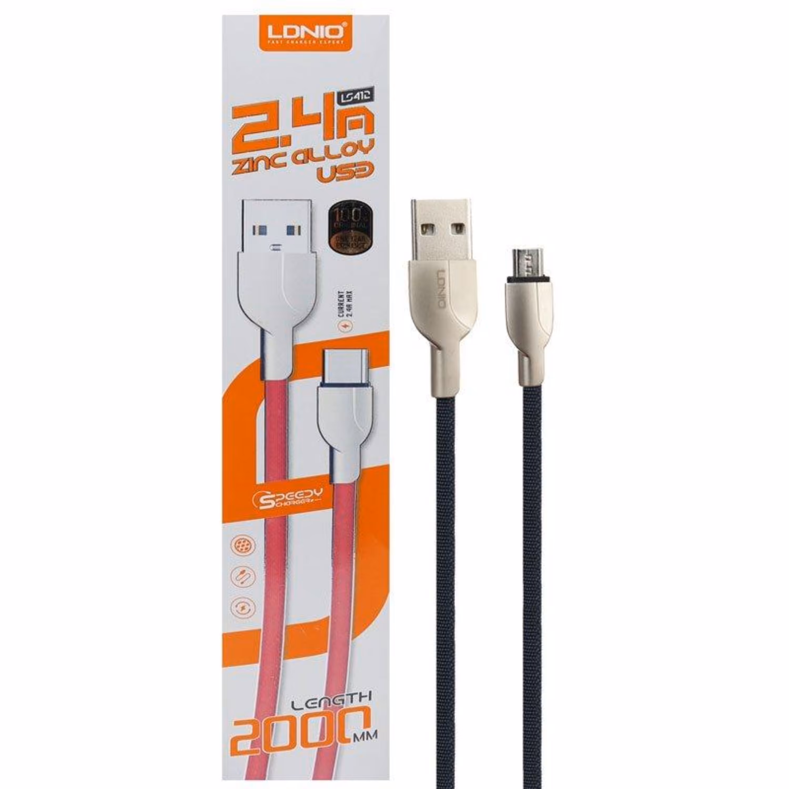 کابل شارژ میکروالدینیو مدل LS412 طول 2 متر