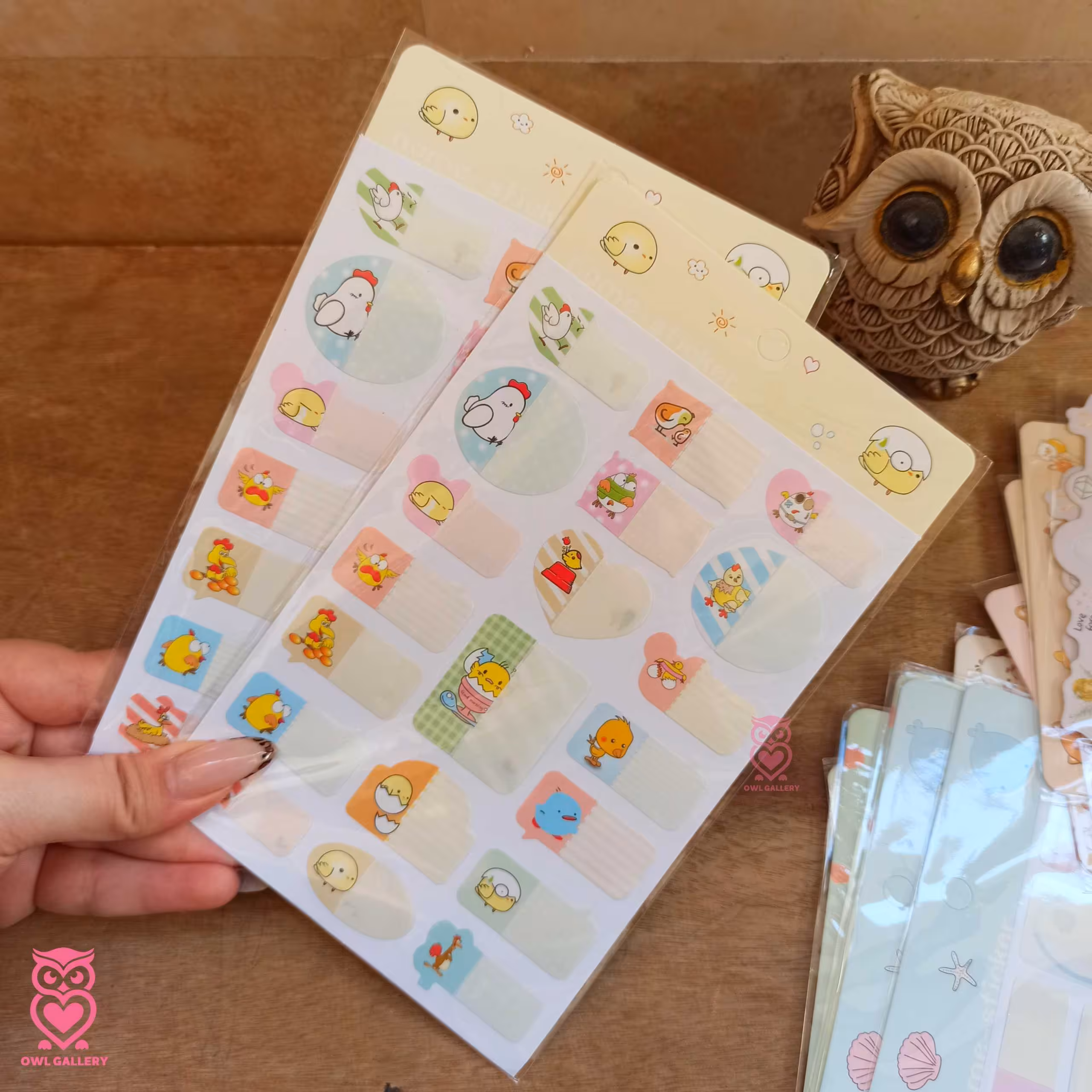 برچسب اسم و فامیلی ضد آب طرح جوجه