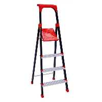 نردبان 4 پله الماس تاشو آلومینیومی آلوم پارس پله دارای تسمه نگهدارنده پله 7 سانتی پله آخر 25 در 25