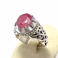 یاقوت سرخ موزامبیک نچرال و با کیفیت، رکاب تماما دستساز