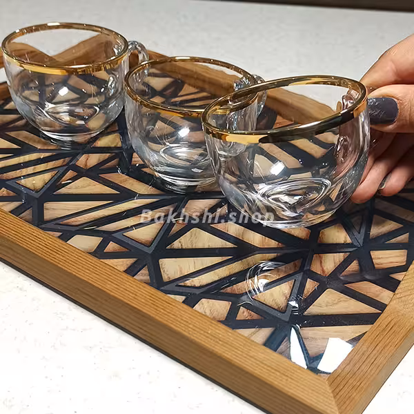 فنجان بلینک مکس مدل تخم مرغی لب طلا بسته 6 عددی کد 78