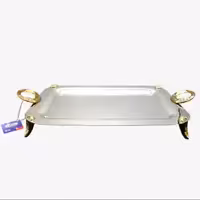 سینی متوسط نگین دار طلایی یونیک 3726