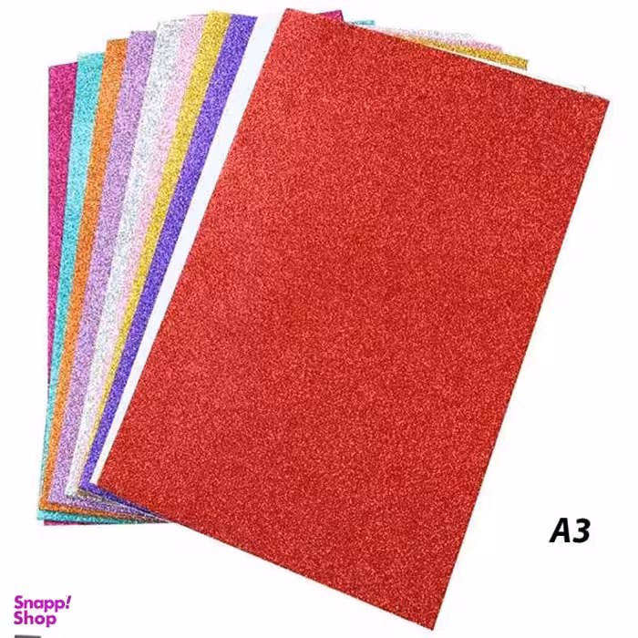 مقوا رنگی فومدار اکلیلی مدل پشت چسبدار کد 03 سایز A3 بسته 10 عددی