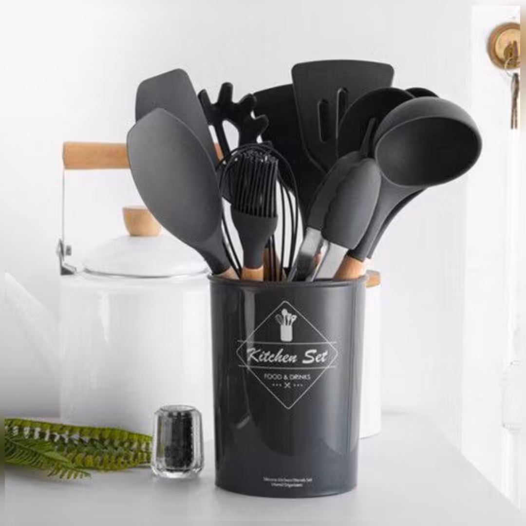 ست کامل کفگیر ملاقه و ابزار سیلیکونی 