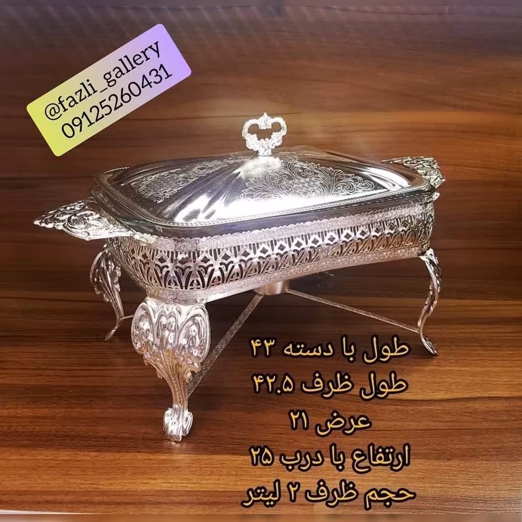 سوفله مستطیل سیلور (سوفله خوری _ سوفله خوری نقره ای _ سوفله خوری سیلور _ سوفله مرغخوری _ غذاخوری)