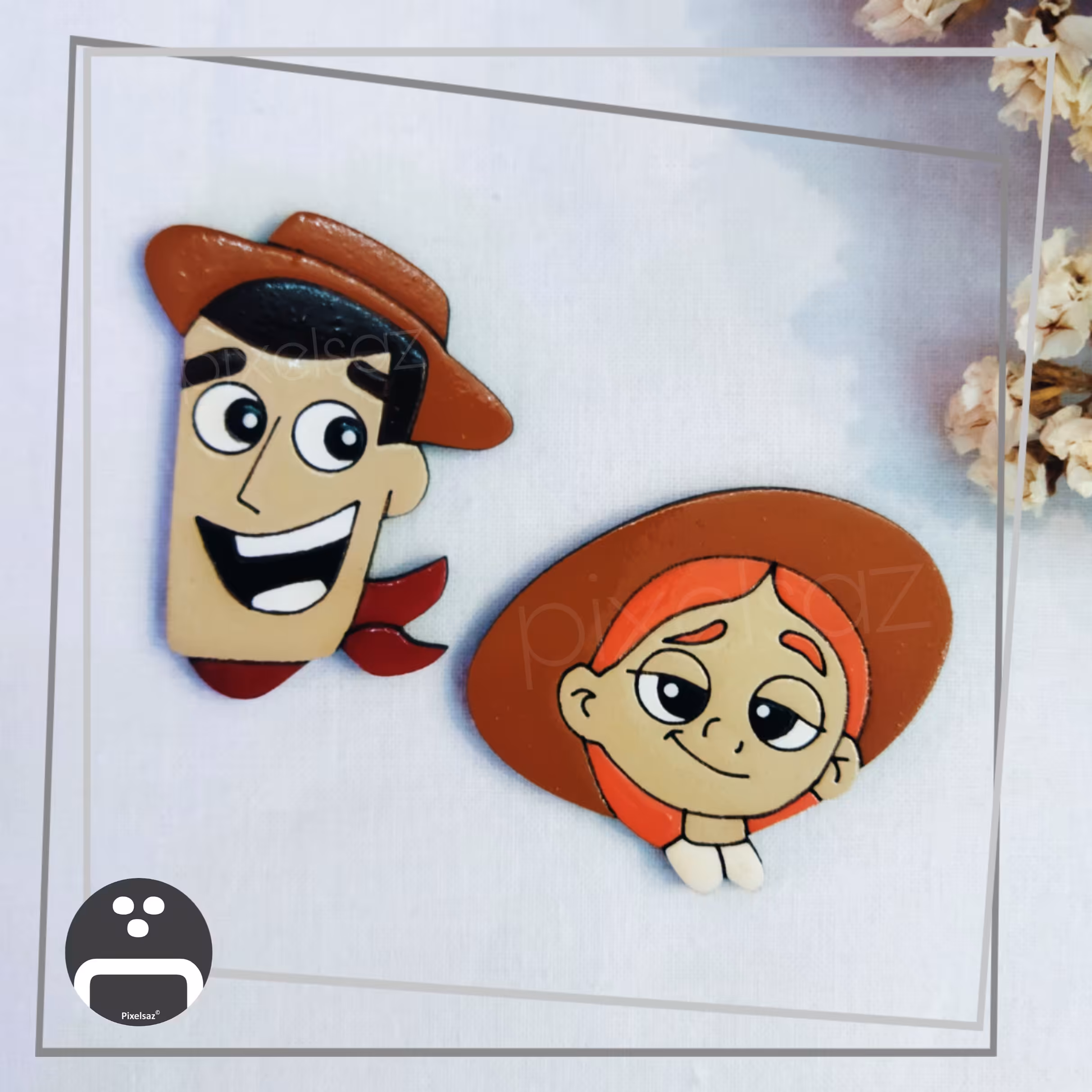 پیکسل  - مگنت - استیکر  طرح اسباب بازیها پیکسل ساز - جنس چوبی و نقاشی شده - ضدآب