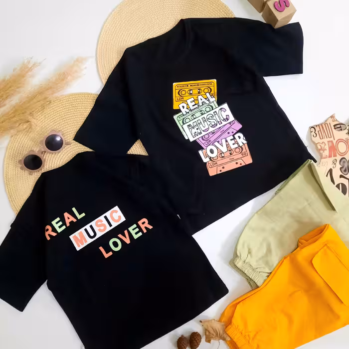 ست تیشرت و شلواراسپرت طرح موزیک