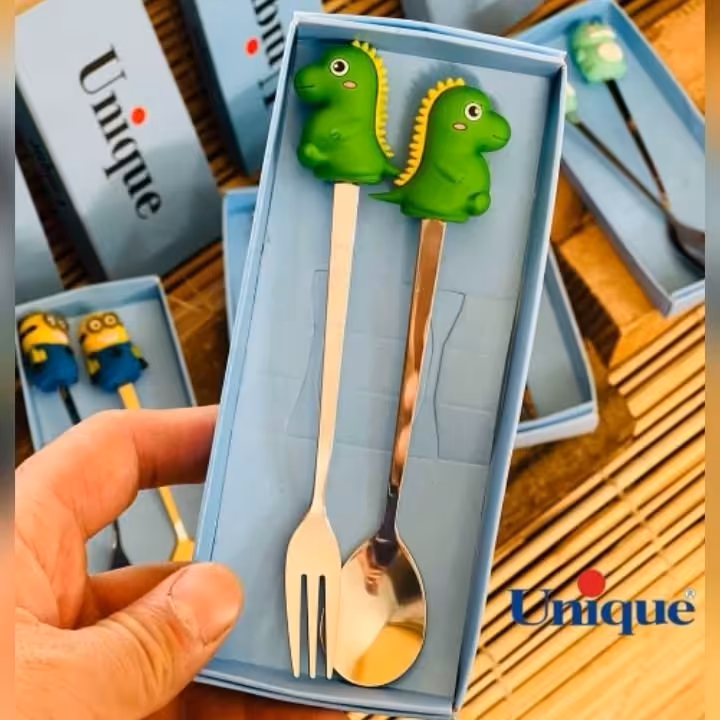 ست قاشق چنگال نوزاد سر سیلیکونی یونیک | amazonchi