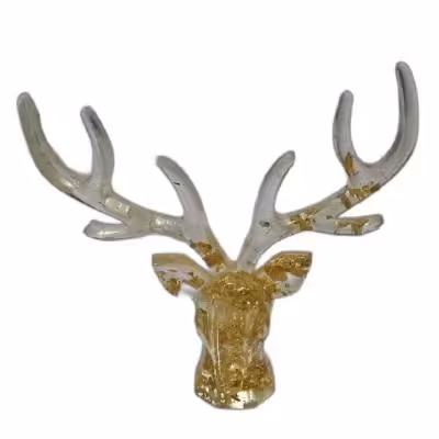 استند کله گوزنی طلایی رزینی دستساز