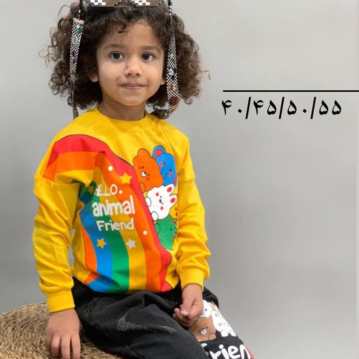 بلوز شلوار (لی)خرس رنگین کمان مناسب دختروپسرای گل