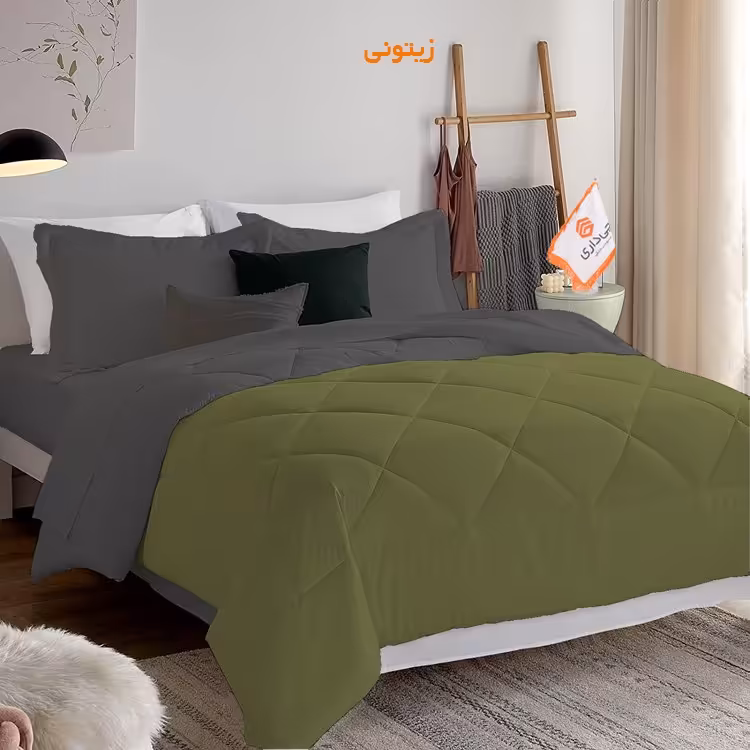 سرویس روتختی چیداری مدل دورو دونفره رنگ زیتونی و طوسی تیره