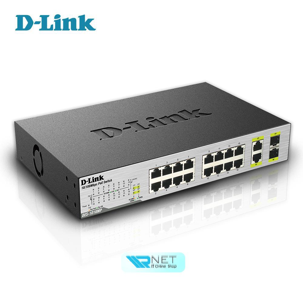 سوئیچ دی لینک 18 پورت با 16 پورت PoE مدل DES-1018MP
