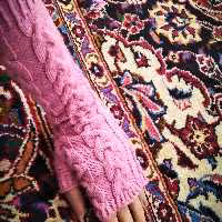 دستکش بدون انگشت ساق بلند دست بافت