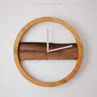 ساعت دیواری چوب راش و گردو