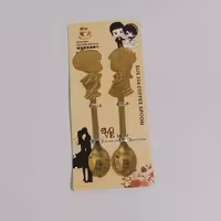 قاشق طلایی عروس داماد ست 2تایی مناسب جهیزیه(قاشق مربا خوری دختر و پسر) 