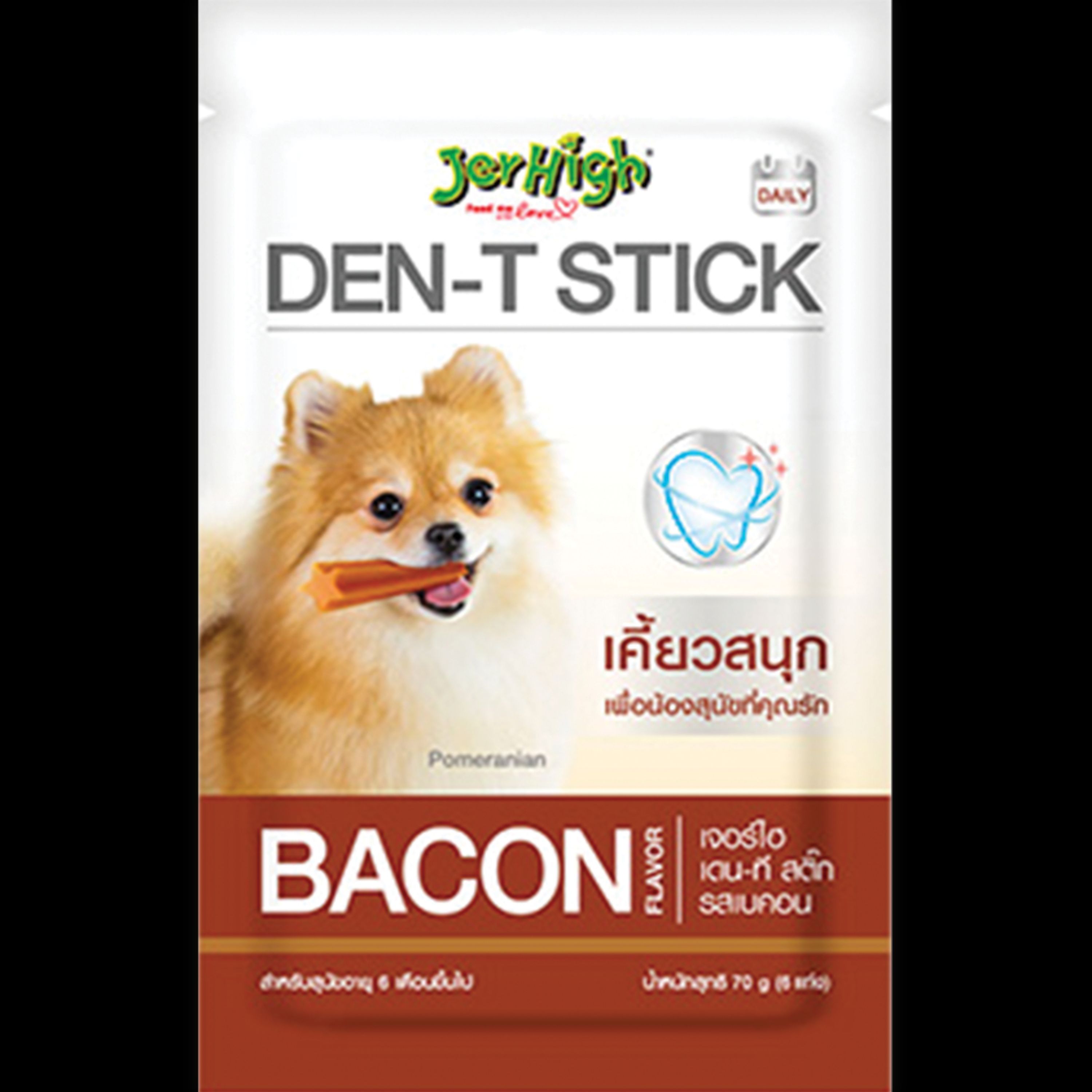 تشویقی دنتال سگ جرهای jerhigh مدل BACON وزن 70 گرم
