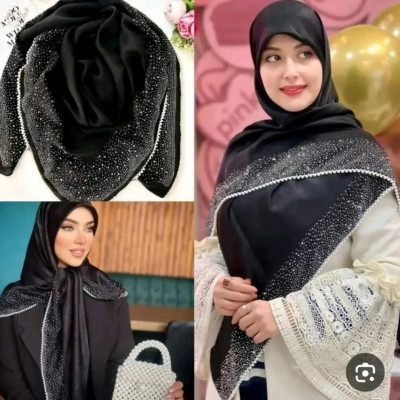 روسری کوپرا ترک لبه مروارید ونگین