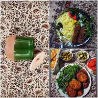 سفره ورومیزی قلمکاری سنتی ممتاز طرح بادامی