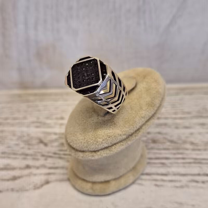 492-انگشتر نقره زیرکن عیار 925 اسپرت ترک   - کد 1188 - w 7.27 