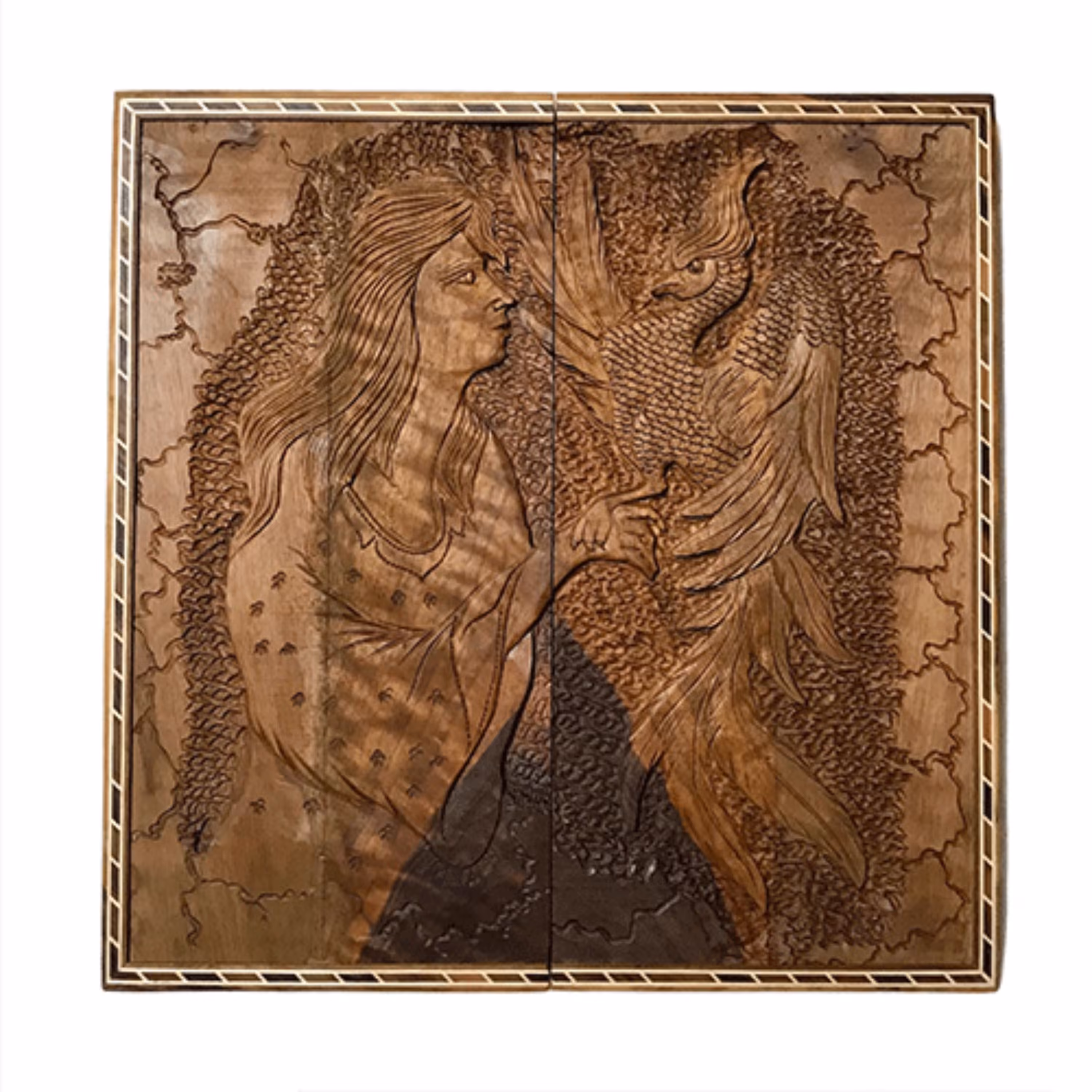 تابلومدل منبت طرح سیمرغ و بانو