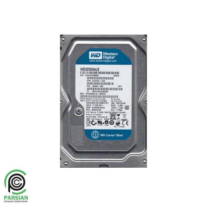 هارد دیسک اینترنال استوک وسترن دیجیتال مدل WD BLUE WD3200AAJS ظرفیت 320 گیگابایت