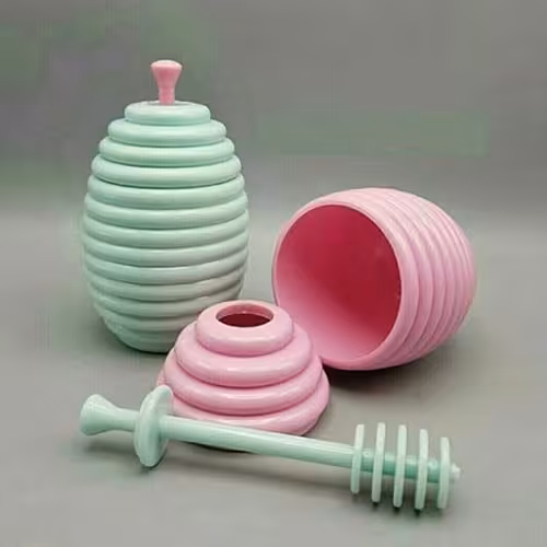 ظرف عسل رنگی(همراه قاشق عسل)