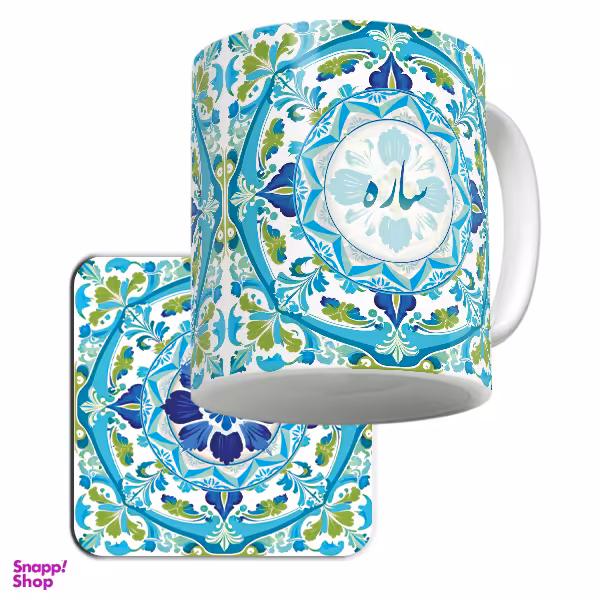 ماگ لاژید مدل اسم ساره کد GR-BL به همراه زیر لیوانی