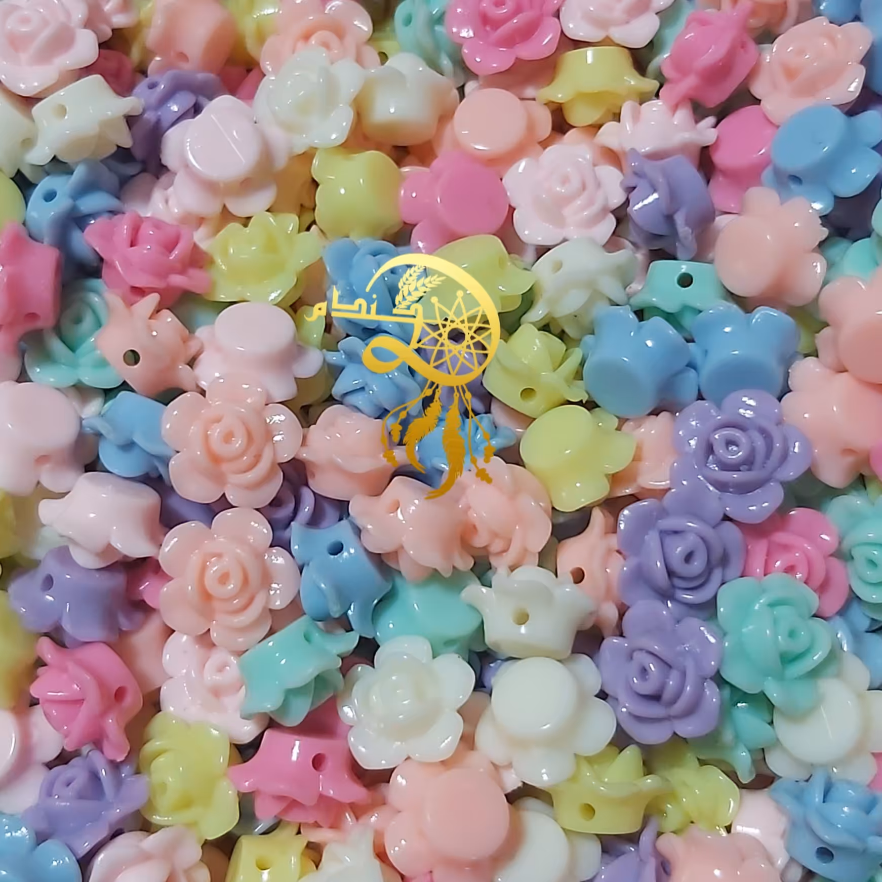 گل رنگی رنگی یک سانتی سوراخدار  پک ده عددی