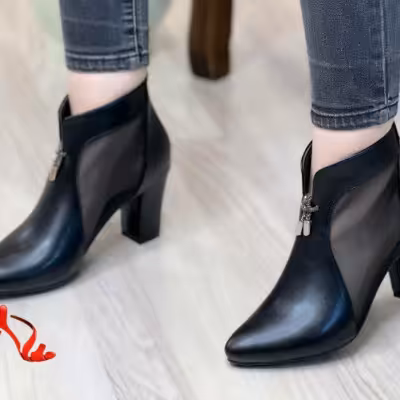 کفش کلاسیک رویه پشت چرم بغل توری 37تا41