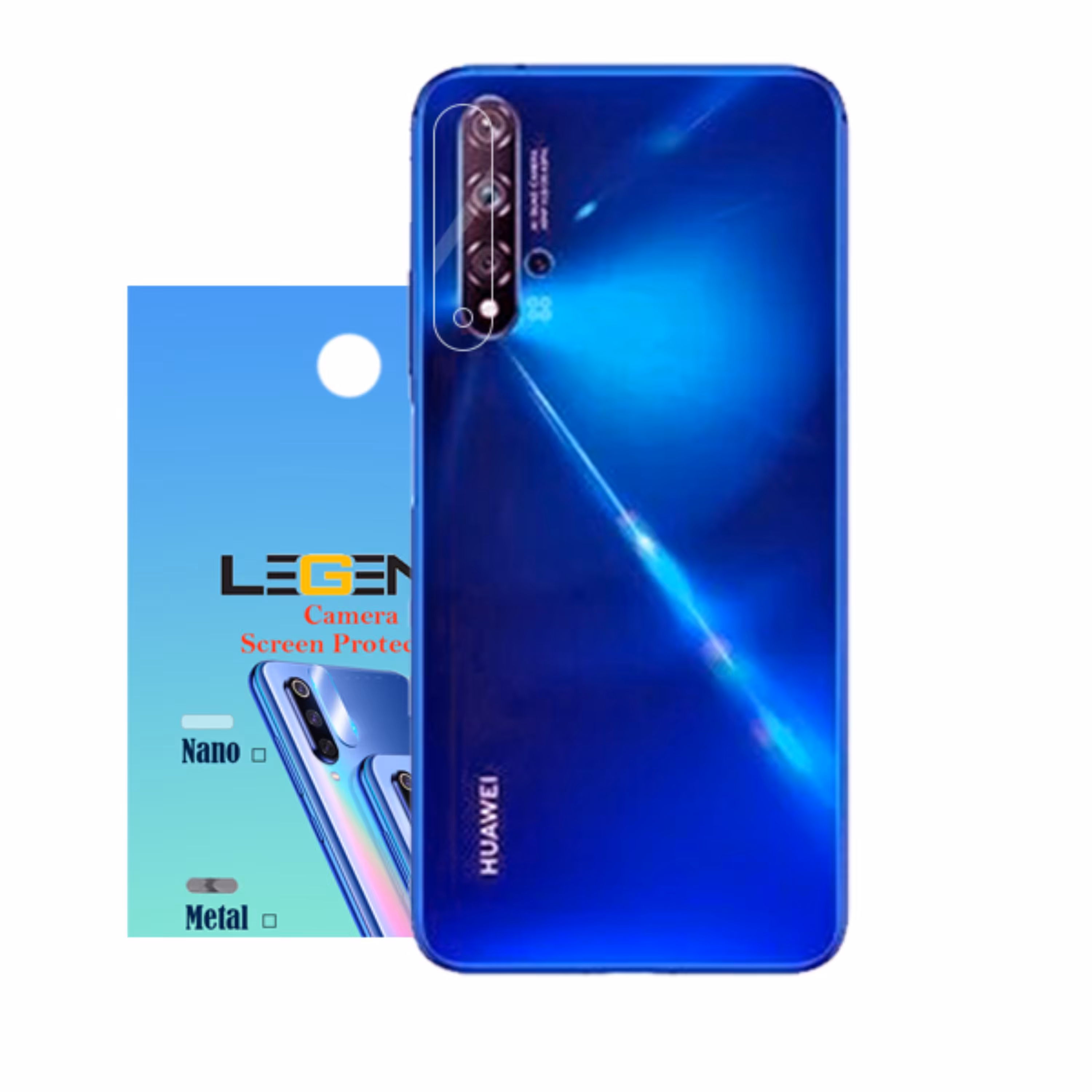 محافظ لنز دوربین لجند مدل نانو گلس مناسب برای موبایل هوآوی Nova 5T