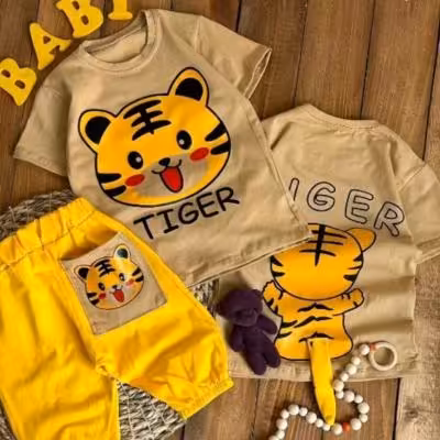 تیشرت شلوارک ببری بچگانه