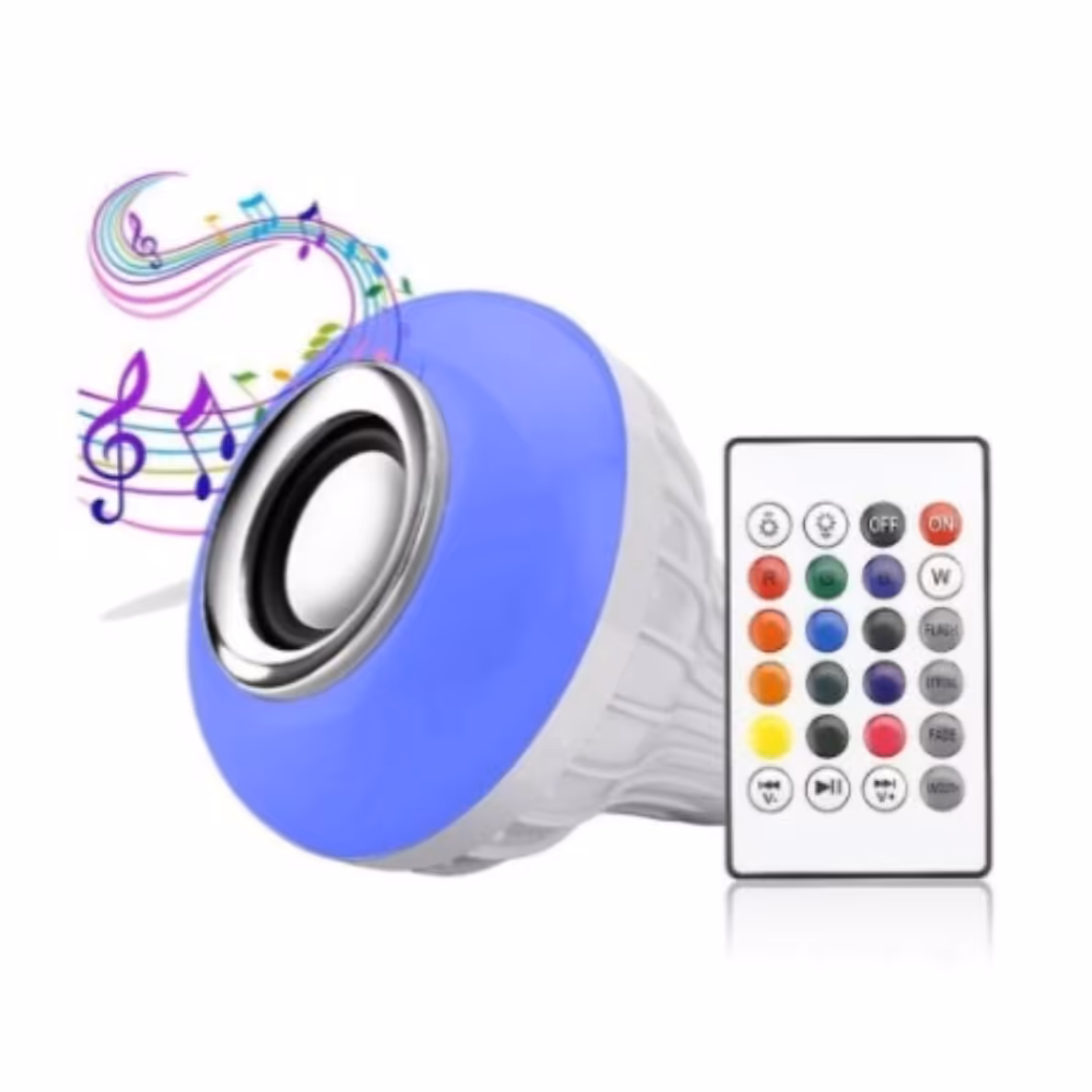 لامپ موزیکال با اسپیکر بلوتوثی وکنترل چندین رنگ ارسال رایگان 