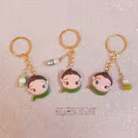 پک 3 عددی سرکلیدی دستساز پسرانه عروسک خمیری  آویز مروارید