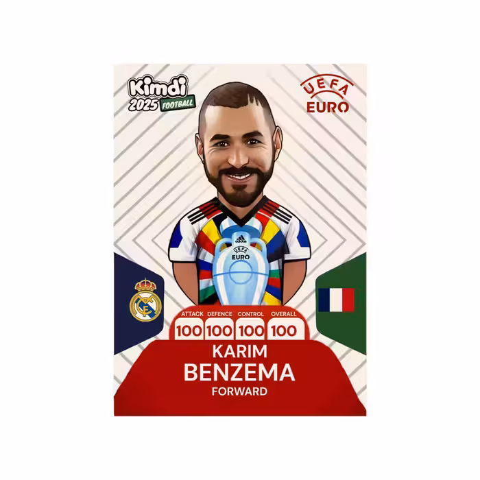 اسباب بازی شانسی کیمدی مدل پرمیوم یورو کریم بنزما سری 2025 کد euro b