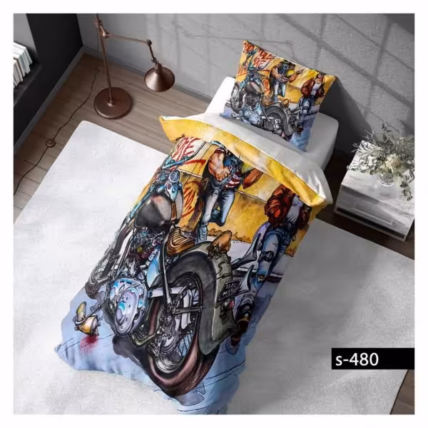 روتختی یک نفره پسرانه،طرح موتور ،سه بعدی،جنس میکروتترون ، مناسب کودک و نوجوان ،برای تخت90