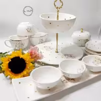 سرویس 84 پارچه ی سرامیکی طرح فرشته طلا کوب