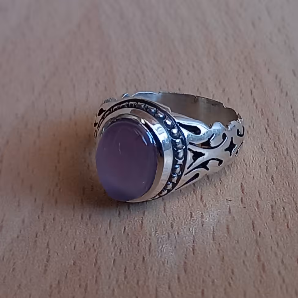 انگشتر نقره مردانه عقیق سوسنی یمنی 