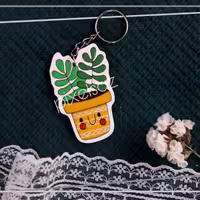 جاسوئیچی طرح کاکتوس پیکسل ساز/جنس چوبی و نقاشی شده/مناسب برای آویز کلید