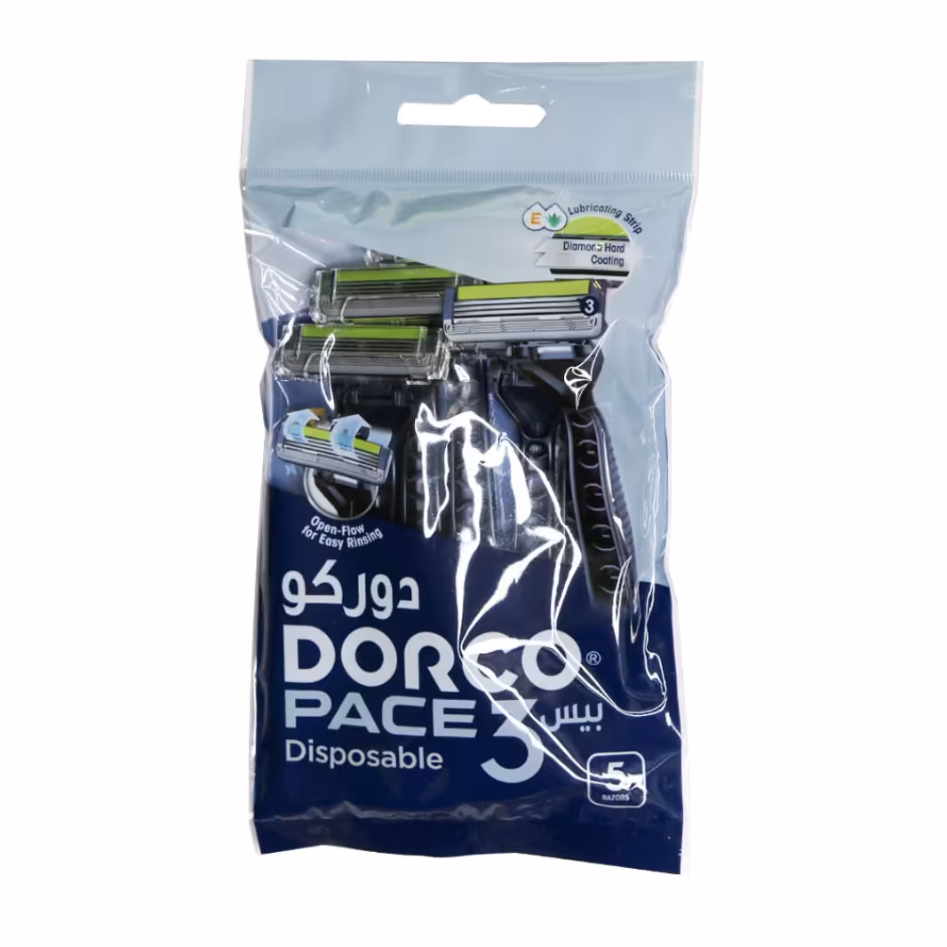 خودتراش ژیلت مردانه دورکو مدل Pace 3 Disposableبسته 5 عددی