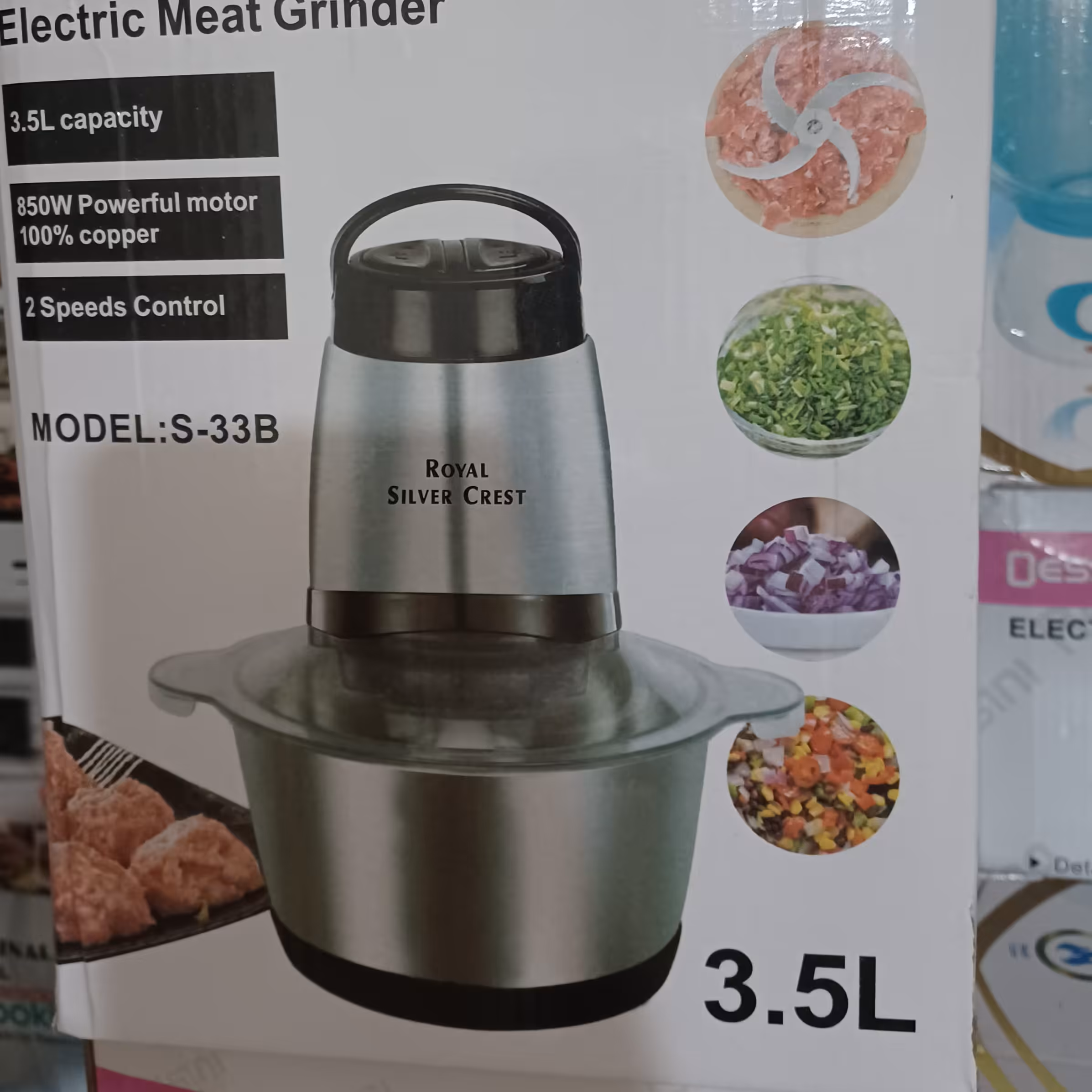 خردکن استیل سه ونیم لیتری مارک سیلورکرست غذاساز همه کاره پرقدرت چرخ گوشت سبزی خردکن