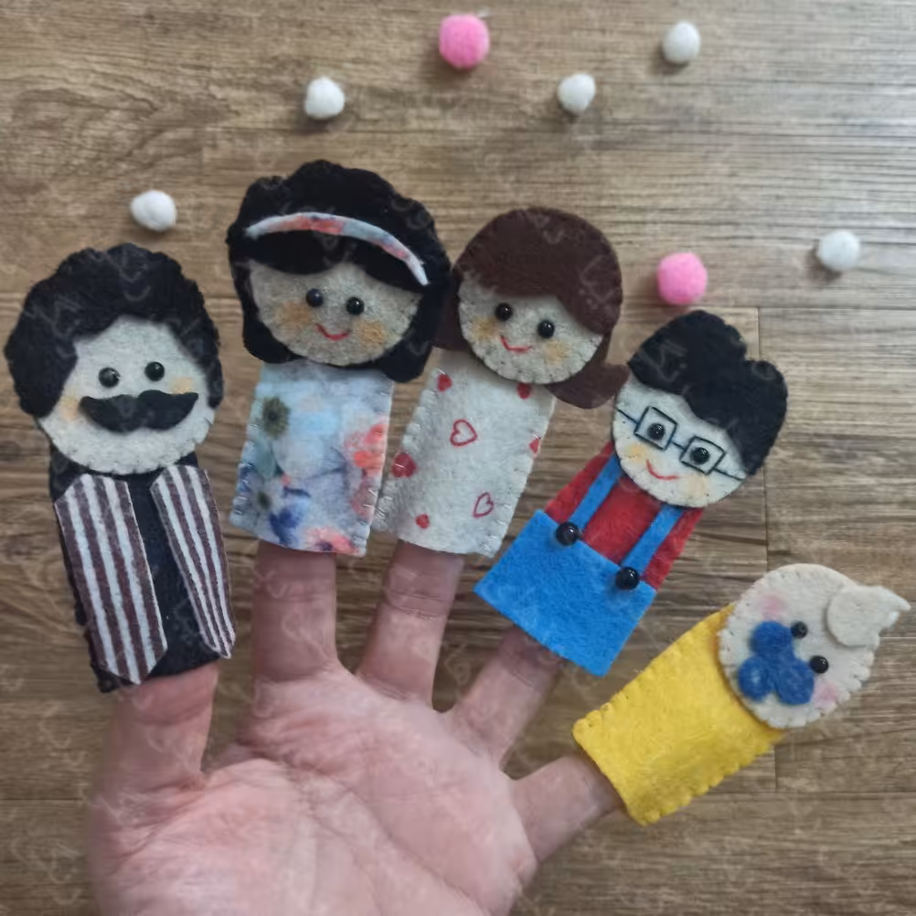 عروسک انگشتی خانواده  5عددی 