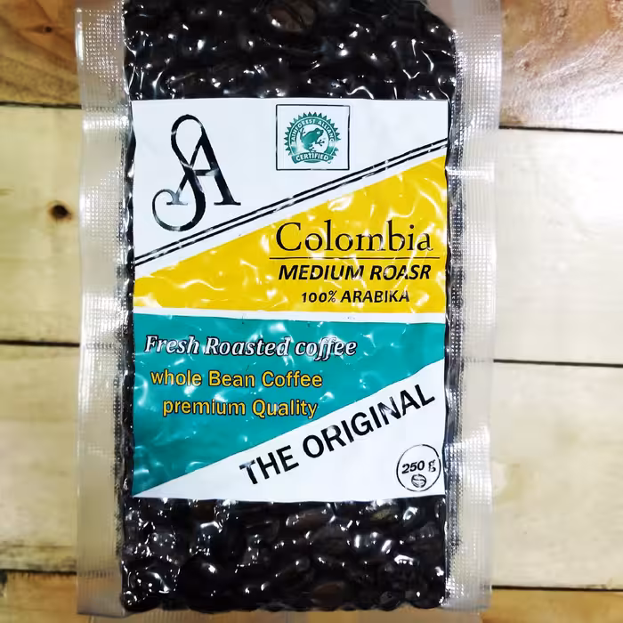 قهوه دان 100عربیکا Colombia رست لایت دربسته بندی وکیوم شده 250 گرمی. 