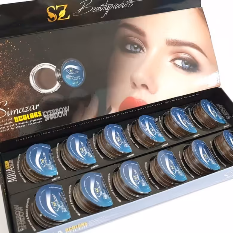 سایه ابرو گیاهی کد 6 رنگ مشکی، محصول شرکت سیمازر دارای سیب سلامت