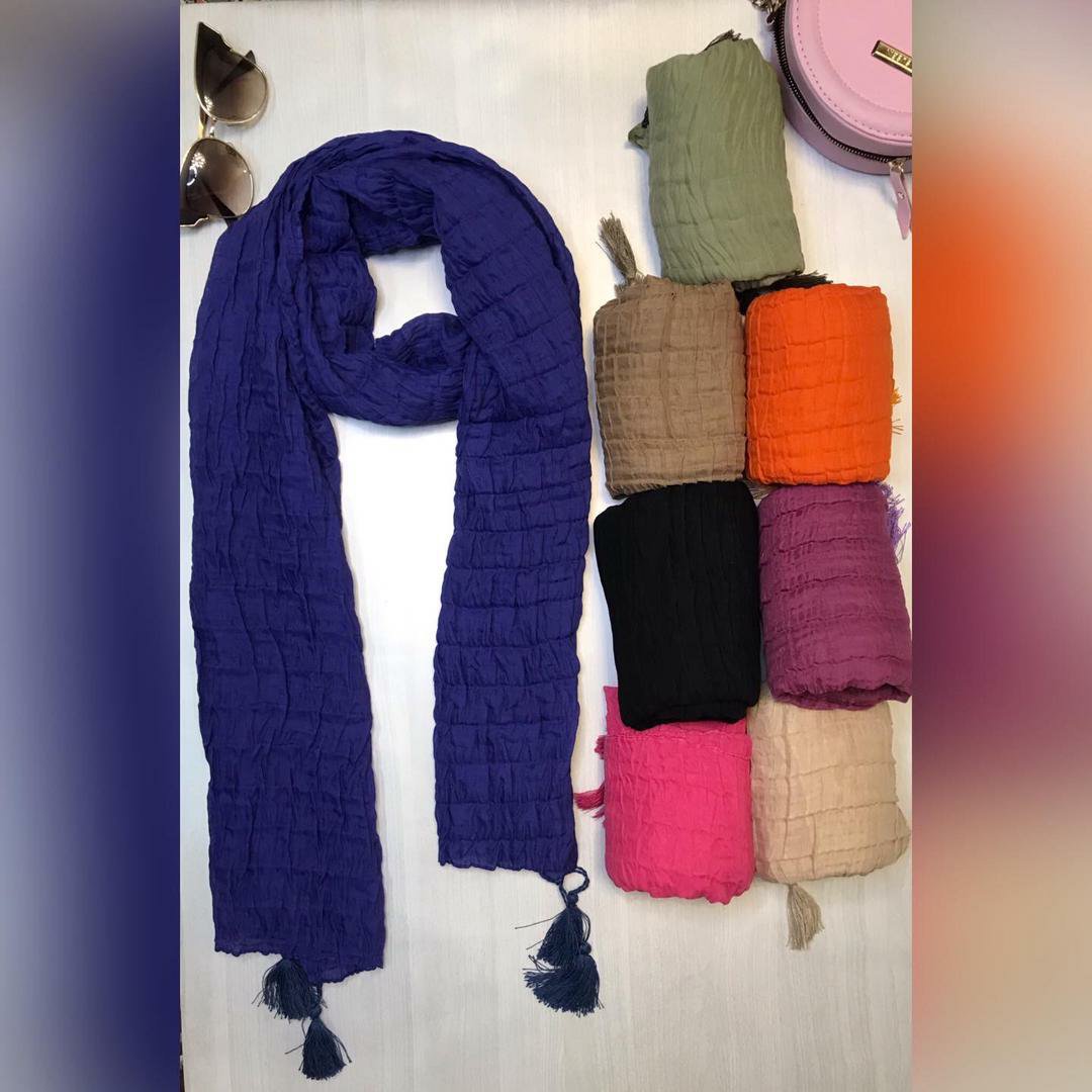 شال نخی پلیسه ای مربعی(پفکی)