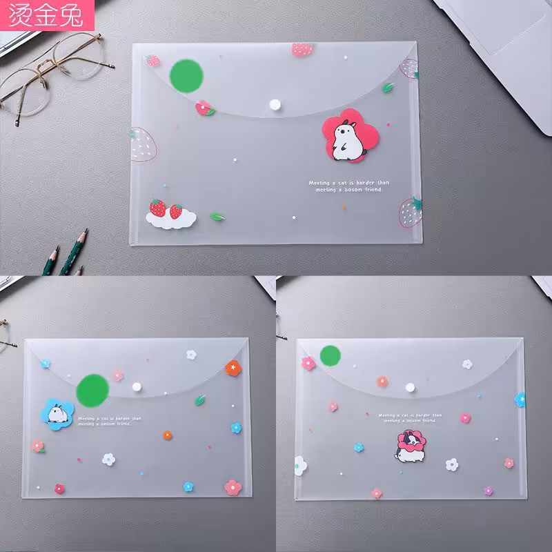 پوشه دکمه دار فانتزی شفاف