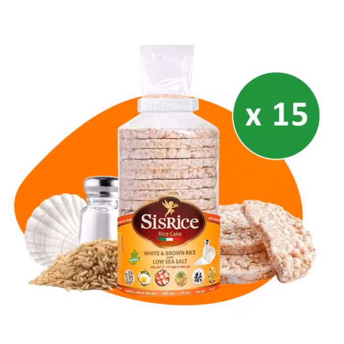 رایس کیک سیس رایس 15 بسته  برنج سفید و قهوه ای