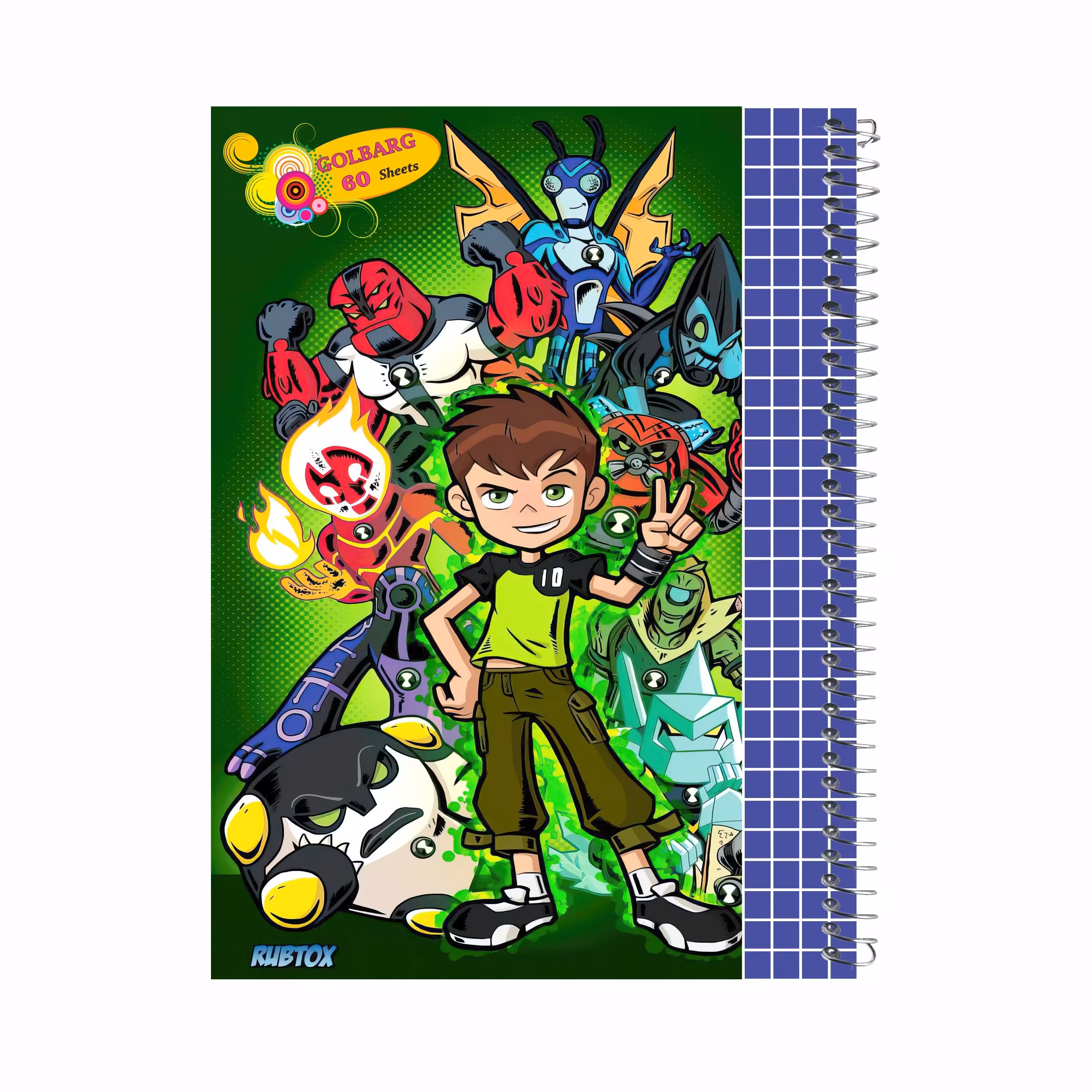 دفتر شطرنجی 60 برگ طرح بن تن جلد گلاسه کد  1117