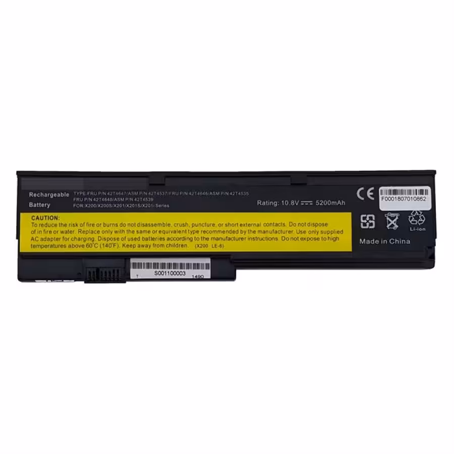 باتری لپ تاپ لنوو مدل 42T4543 مناسب برای لپ تاپ لنوو Thinkpad X200