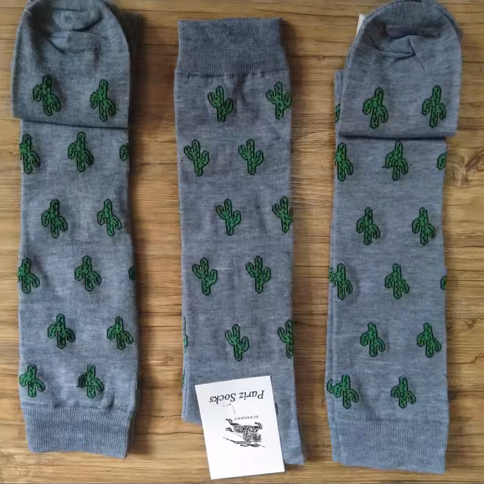 جوراب زیر زانو کاکتوس طوسی